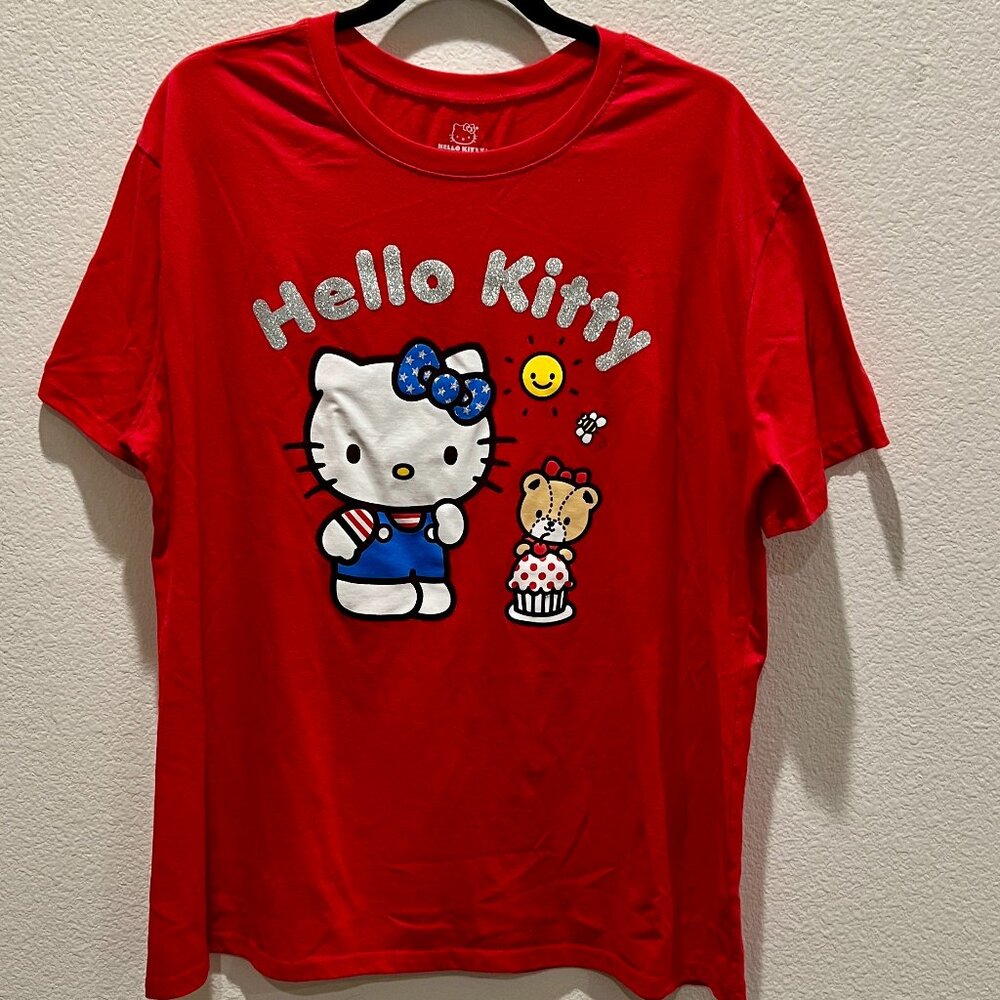 Hello Kitty tshirt red patriotic size XL